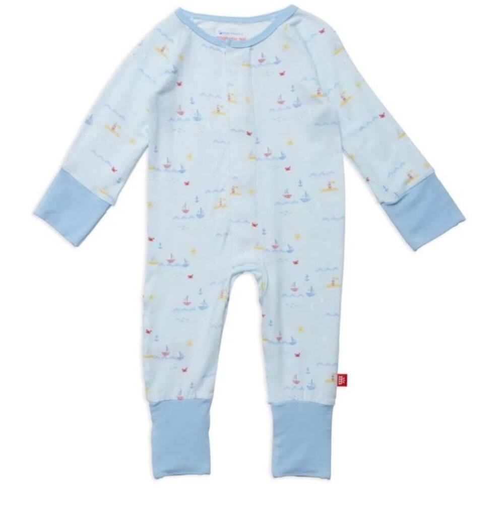 Magnetic Me Sail-ebrate Good Times Convertible Coverall Romper Anchor Boat Nbrn